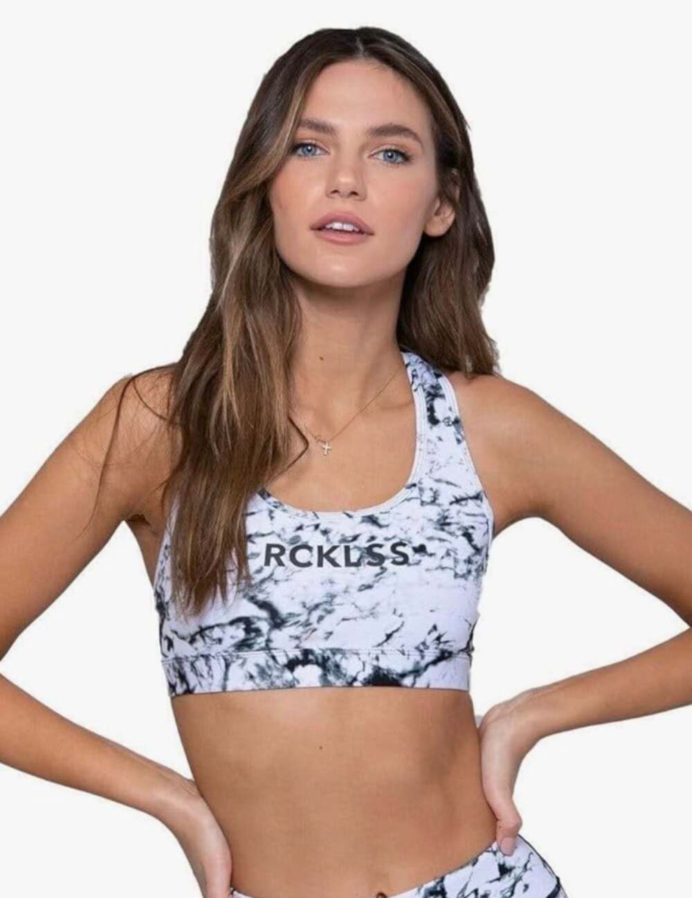 Young & Reckless RCKLSS Marble Print Sports Bra Size Small